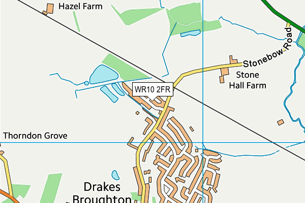 WR10 2FR map - OS VectorMap District (Ordnance Survey)