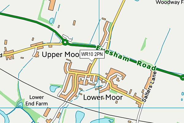 Lower Moor Playing Field map (WR10 2PN) - OS VectorMap District (Ordnance Survey)
