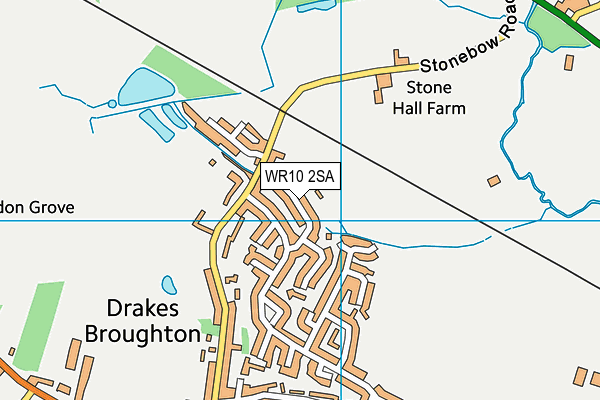 WR10 2SA map - OS VectorMap District (Ordnance Survey)