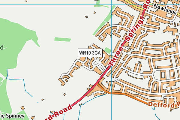 WR10 3GA map - OS VectorMap District (Ordnance Survey)