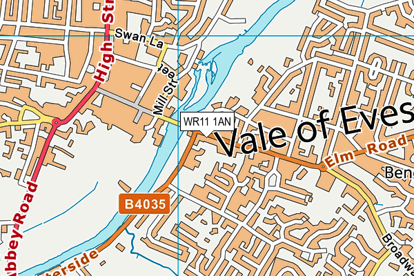 WR11 1AN map - OS VectorMap District (Ordnance Survey)