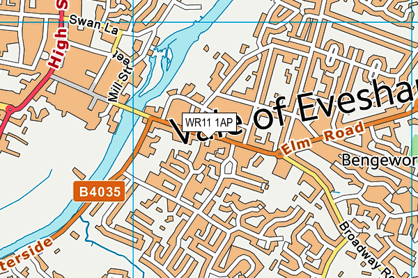 WR11 1AP map - OS VectorMap District (Ordnance Survey)