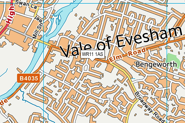 WR11 1AS map - OS VectorMap District (Ordnance Survey)