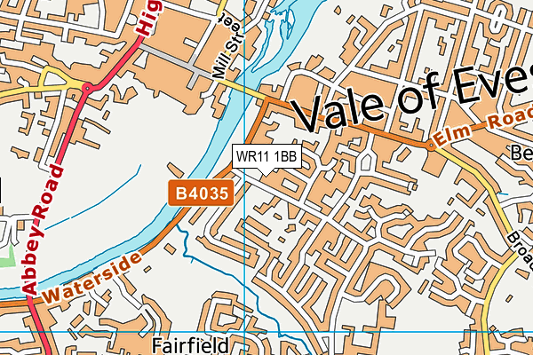 WR11 1BB map - OS VectorMap District (Ordnance Survey)