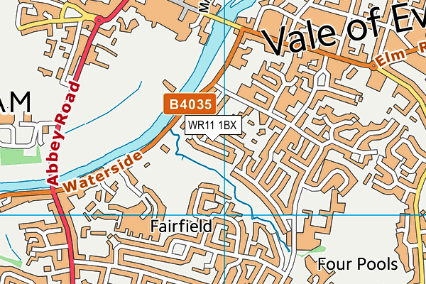 WR11 1BX map - OS VectorMap District (Ordnance Survey)