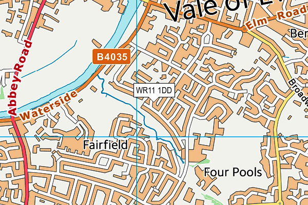 WR11 1DD map - OS VectorMap District (Ordnance Survey)