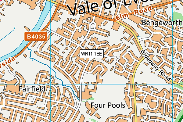 WR11 1EE map - OS VectorMap District (Ordnance Survey)