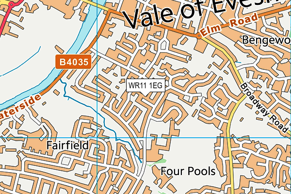 WR11 1EG map - OS VectorMap District (Ordnance Survey)
