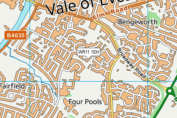 WR11 1EH map - OS VectorMap District (Ordnance Survey)