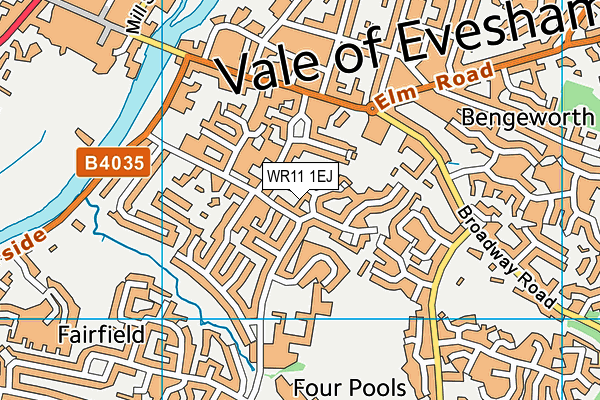 WR11 1EJ map - OS VectorMap District (Ordnance Survey)