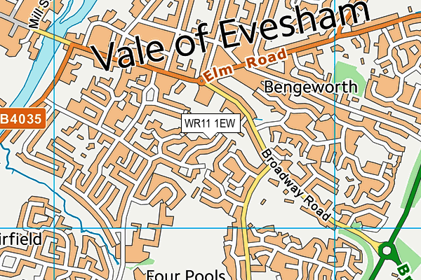 WR11 1EW map - OS VectorMap District (Ordnance Survey)