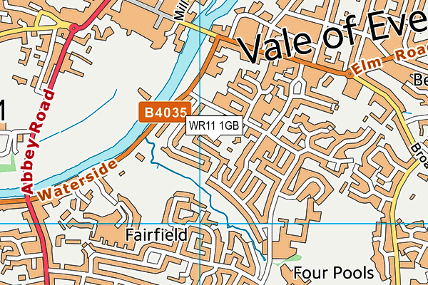 WR11 1GB map - OS VectorMap District (Ordnance Survey)