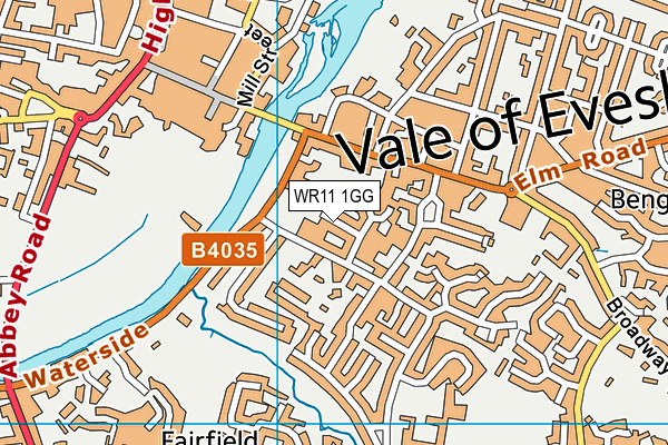 WR11 1GG map - OS VectorMap District (Ordnance Survey)