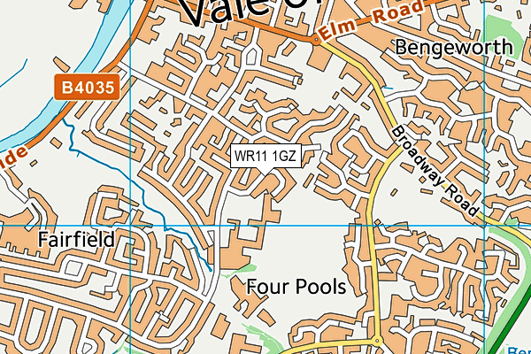 WR11 1GZ map - OS VectorMap District (Ordnance Survey)