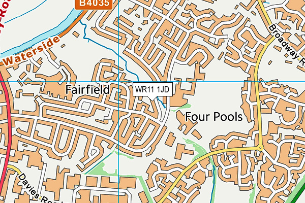 WR11 1JD map - OS VectorMap District (Ordnance Survey)