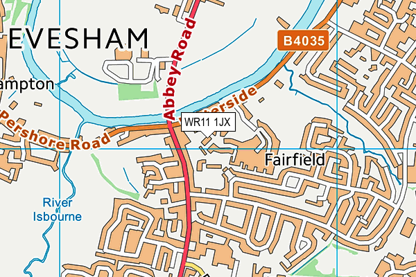 WR11 1JX map - OS VectorMap District (Ordnance Survey)