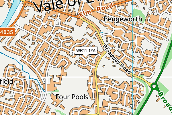 WR11 1YA map - OS VectorMap District (Ordnance Survey)