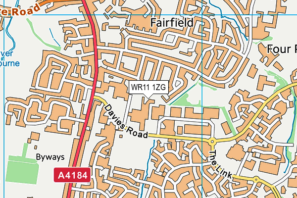 WR11 1ZG map - OS VectorMap District (Ordnance Survey)