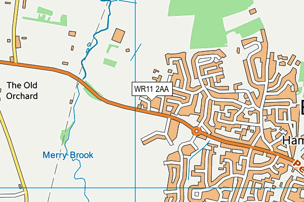 WR11 2AA map - OS VectorMap District (Ordnance Survey)