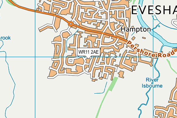 WR11 2AE map - OS VectorMap District (Ordnance Survey)