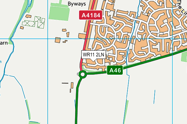 WR11 2LN map - OS VectorMap District (Ordnance Survey)
