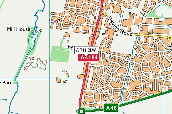 WR11 2LW map - OS VectorMap District (Ordnance Survey)