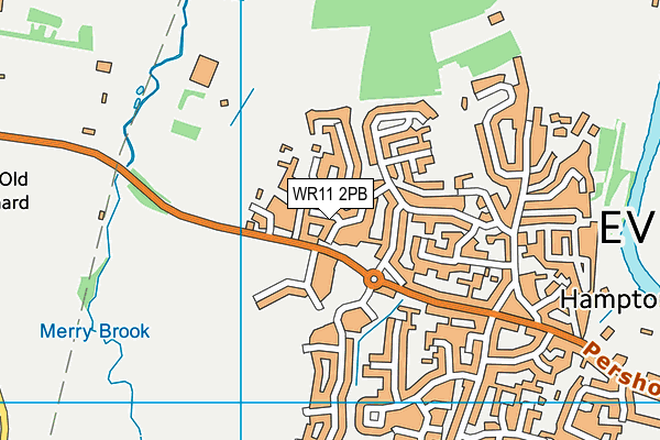 WR11 2PB map - OS VectorMap District (Ordnance Survey)