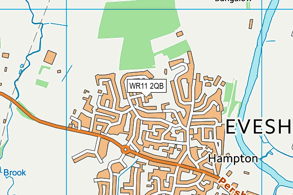 WR11 2QB map - OS VectorMap District (Ordnance Survey)