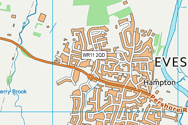 WR11 2QD map - OS VectorMap District (Ordnance Survey)
