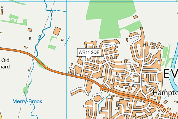 WR11 2QE map - OS VectorMap District (Ordnance Survey)