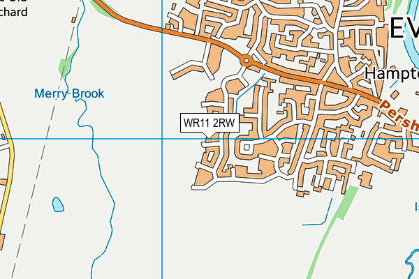 WR11 2RW map - OS VectorMap District (Ordnance Survey)