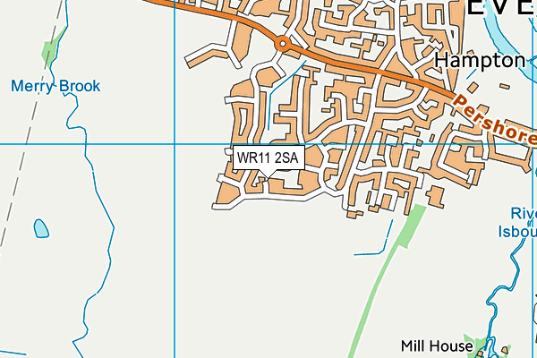 WR11 2SA map - OS VectorMap District (Ordnance Survey)