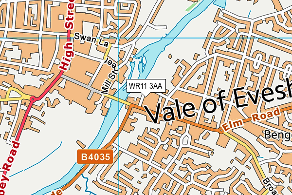 WR11 3AA map - OS VectorMap District (Ordnance Survey)