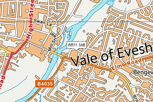 WR11 3AB map - OS VectorMap District (Ordnance Survey)