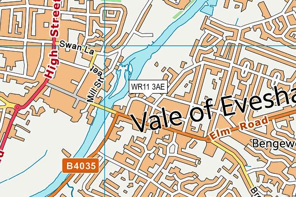 WR11 3AE map - OS VectorMap District (Ordnance Survey)