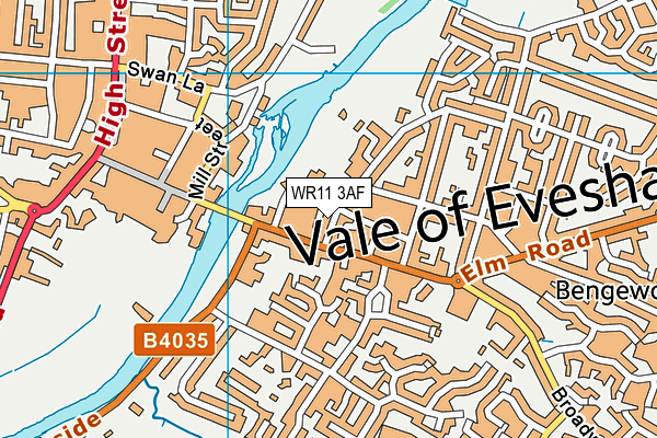 WR11 3AF map - OS VectorMap District (Ordnance Survey)