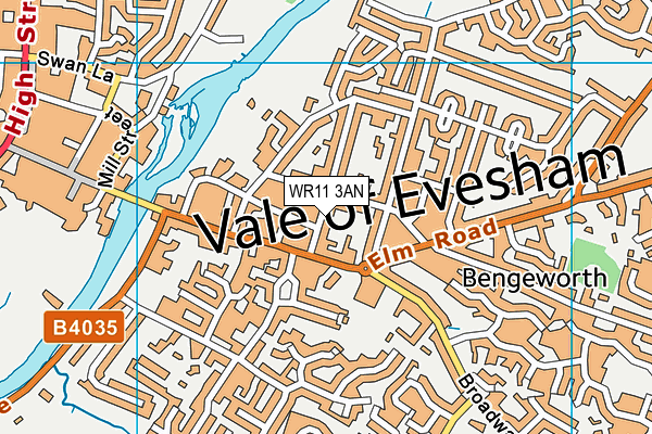 WR11 3AN map - OS VectorMap District (Ordnance Survey)