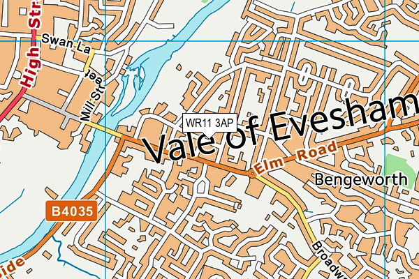 WR11 3AP map - OS VectorMap District (Ordnance Survey)