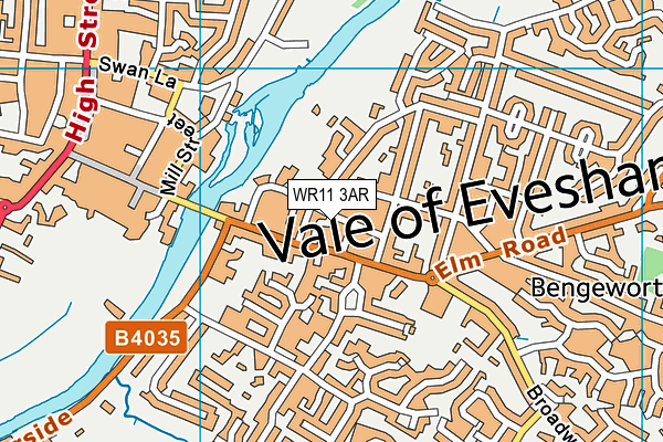 WR11 3AR map - OS VectorMap District (Ordnance Survey)