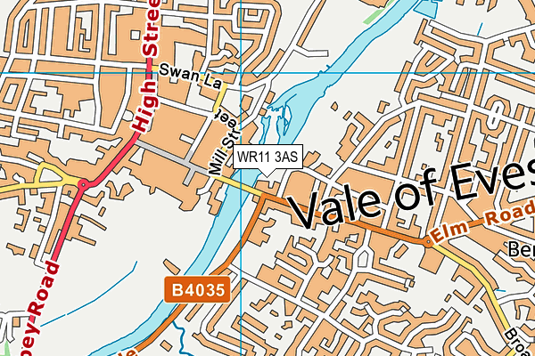 WR11 3AS map - OS VectorMap District (Ordnance Survey)