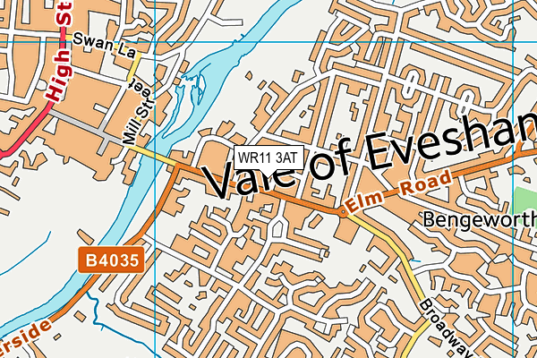 WR11 3AT map - OS VectorMap District (Ordnance Survey)