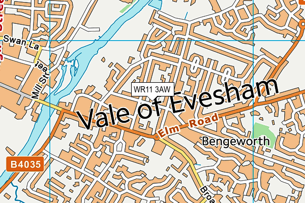 WR11 3AW map - OS VectorMap District (Ordnance Survey)