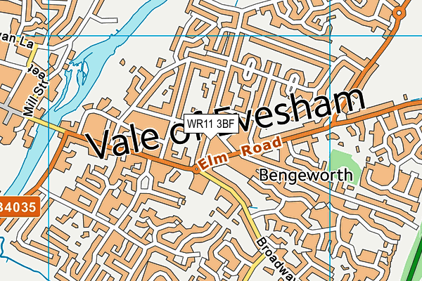 WR11 3BF map - OS VectorMap District (Ordnance Survey)