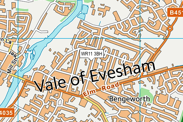 WR11 3BH map - OS VectorMap District (Ordnance Survey)