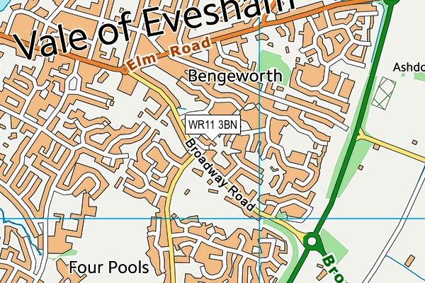 WR11 3BN map - OS VectorMap District (Ordnance Survey)