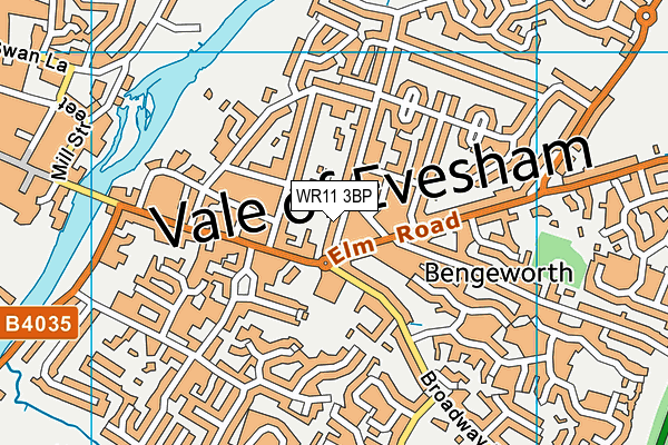 WR11 3BP map - OS VectorMap District (Ordnance Survey)