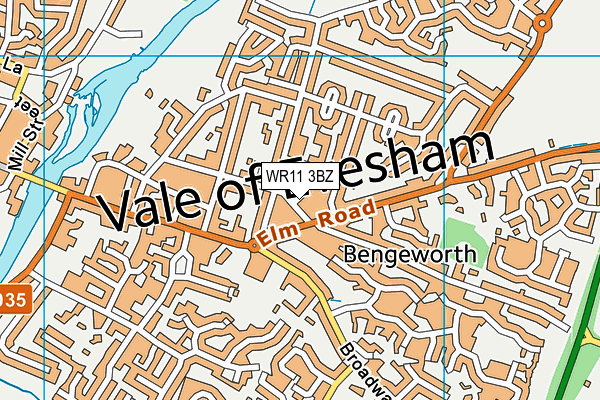 WR11 3BZ map - OS VectorMap District (Ordnance Survey)