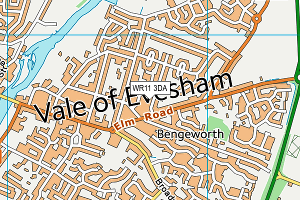 WR11 3DA map - OS VectorMap District (Ordnance Survey)