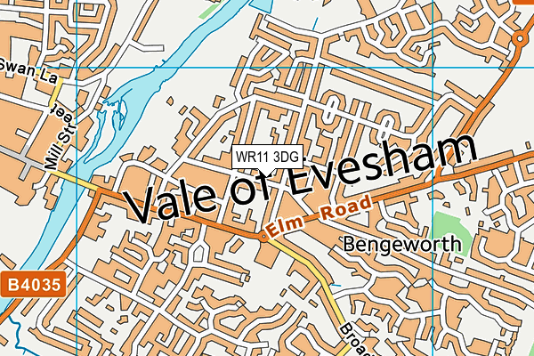 WR11 3DG map - OS VectorMap District (Ordnance Survey)