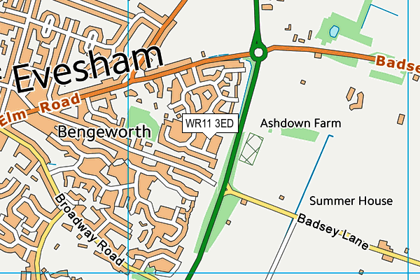 WR11 3ED map - OS VectorMap District (Ordnance Survey)